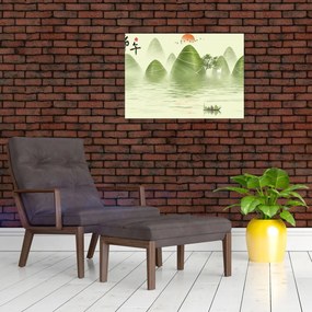 Tablou - Valea munțilot verzi (70x50 cm)