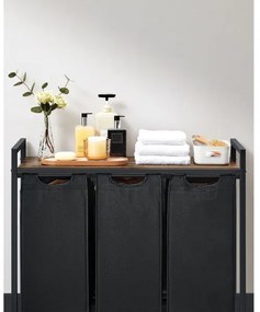 Coș pentru rufe REX maro/negru