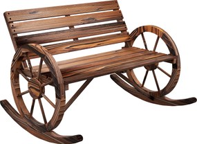 Outsunny Bancă balansoar pentru grădină, balansoar pentru 2 persoane, cu cotiere în formă de roată, pentru balcon, grădină, terasă, carbonizat. | Aosom Romania