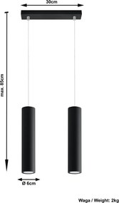 Lustră neagră din metal Castro – Sollux