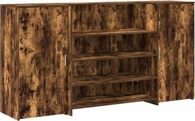 vidaXL Birou de recepție stejar afumat 200x50x103,5 cm lemn prelucrat