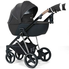 Carucior 3 in 1: Cadru usor din aluminiu, Landou confortabil, Varianta sport ergonomica, Scoica auto - CPC-66-negru