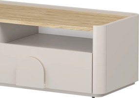 Comodă TV Amilio 200 cm cu sertare - cashmir / stejar uleiat / mânere cashmir