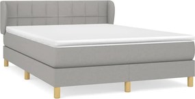 vidaXL Pat continental, gri deschis, 140x200 cm, material textil