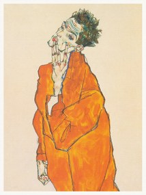 Artă imprimată Man in an Orange Jacket (Male Self Portrait) - Egon Schiele, (30 x 40 cm)