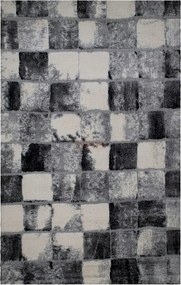 Covor VALENCIA, 125x200 cm, forma dreptunghiulara, poliester, negru/al