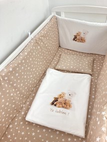 Lenjerie de pat Personalizata imprimata Steluțe pe bej Ursuleti