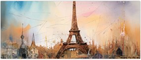 Tablou - Pictură a Turnului Eiffel (120x50 cm)