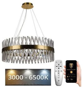 Lustră LED dimabilă pe cablu LED/110W/230V 3000-6500K auriu + telecomandă