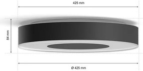Plafonieră LED RGB dimabilă Hue LED/52,5W/230V d. 425 mm neagră Philips