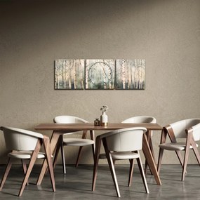 Tablou - Desenarea unui model de pădure (cu ceas) (90x30 cm)
