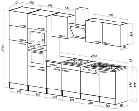 Mobilă de bucătărie Yorki 340, corp din stejar sonoma, cu față antracit satinat