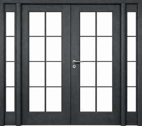 Usa de interior dubla cu pui   luminator lateral - VINTAGE 5.4 240-300 mm, Clara, Gri Antracit, Folie Decor