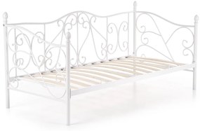 Pat / divan metal Sumatra alb - 90x200 cm