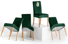 Restilo Husă pentru scaun Sento verde închis, 48 x48 x 58 + 10 cm, set de 4 bucăți