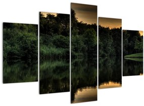 Tablou cu lac în pădure (150x105 cm)