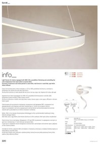 Redo 01-4013 - Pendul LED reglabil pe cablu SCROLL LED/38W/230V, alb