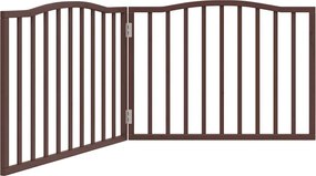 vidaXL Poartă pentru câini pliabilă 2 panouri maro, 160 cm, lemn plop