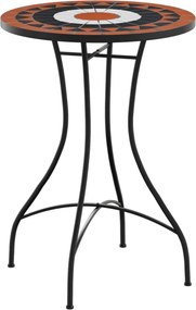 vidaXL Masă de bistro mozaic, cărămiziu și alb, Ø50x70 cm, ceramică
