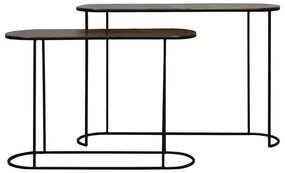 Mese consolă în culoarea bronz 2 buc. din metal 28x118 cm Bocov – Light &amp; Living
