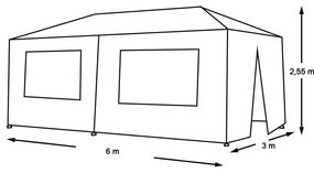 Cort evenimente, alb-3x6 metri
