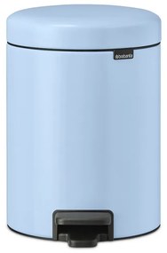 Cos de gunoi cu pedala Brabantia NewIcon 1005528, 5 l, Inchidere lina, Baza antiderapanta, Albastru deschis