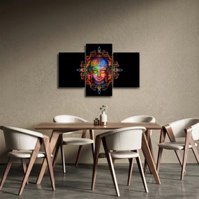 Tablou - Bustul lui Buddha în culori neon (90x60 cm)