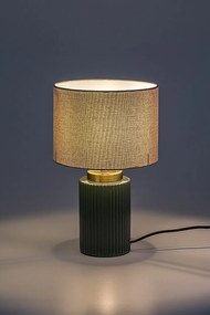 Lampa de masa ceramica verde abajur alb Glovy