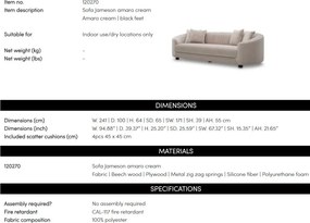 Canapea moderna LUX Jameson, Amaro cream