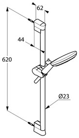 Set dus Kludi, Freshline, 3S, cu bara de 60 cm, crom