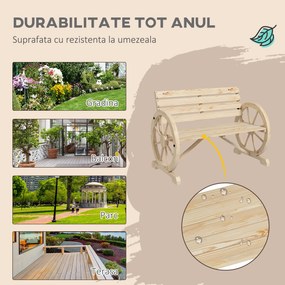 Outsunny Banca Country Fonta 127×60×85 cm – 2‑locuri cu Cotiere Rotative Neagra | Aosom Romania