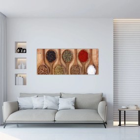 Tablou - condimente și linguri (120x50 cm)