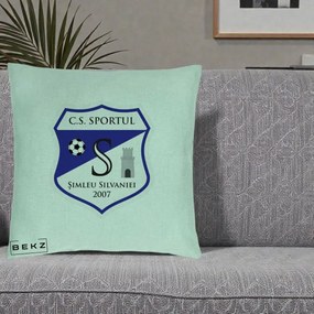 Perna Personalizata CS Sportul Simleu Silvaniei 2007, 40x40 cm, Verde Menta, Husa Detasabila, Perna Inclusa, BEKZ®