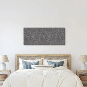 Tablou - Frunze de palmier gri (120x50 cm)
