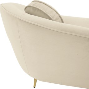 Canapea cu 3 locuri de design, ţesătură Velvet bejgold crom auriu, EZIO TYP 3