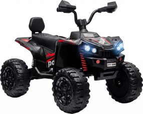 AIYAPLAY ATV electric pentru copii 24V, 2 locuri, baterie litiu, 2 motoare 120W, suspensii, muzică, faruri, negru | Aosom Romania