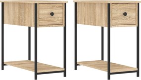vidaXL Noptiere, 2 buc., stejar sonoma, 30x60x60 cm, lemn prelucrat