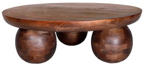 Măsuță de cafea maro rotundă din lemn de mango ø 100 cm Ailen – MOME
