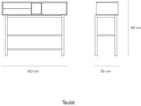 Masă consolă gri închis 35x120 cm Corvo - Teulat