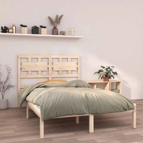 vidaXL Cadru de pat dublu, 135x190 cm, lemn masiv