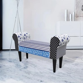 240881 vidaXL Bancă, design mozaic, albastru & alb