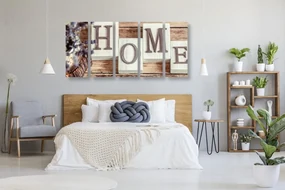 Tablou 5-piese litere HOME