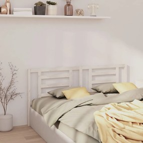 818826 vidaXL Tăblie de pat, alb, 156x4x100 cm, lemn masiv de pin