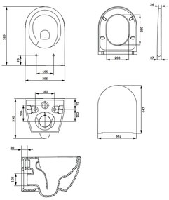 Vas wc suspendat streamon Cersanit Zen cu capac soft close inclus, alb