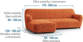 Gaico Huse cu două elastice GRAFITI NOU cărămizie canapea cu otoman stânga (l. 170 - 300 cm)