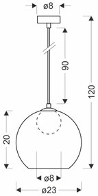 Lustră suspendată pe cablu BRIN 1xG9/15W/230V, negru fumuriu