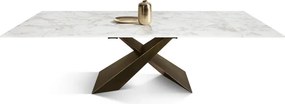 MIRABELLE-MASA BLAT DREPTUNGHIULAR CERAMICA ALB - PICIOR METALIC BRONZ 180 cm/90 cm