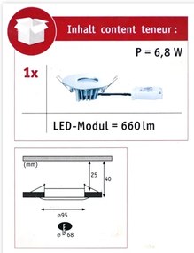 Paulmann 79669 - LED/6,8W IP44 Lampă încastrată baie HOUSE 230V