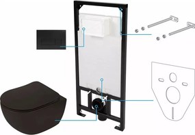 Set WC Deante Peonia incastrat 6 in 1 negru