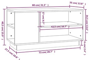 Comoda TV, maro miere, 80x35x40,5 cm, lemn masiv de pin 1, maro miere